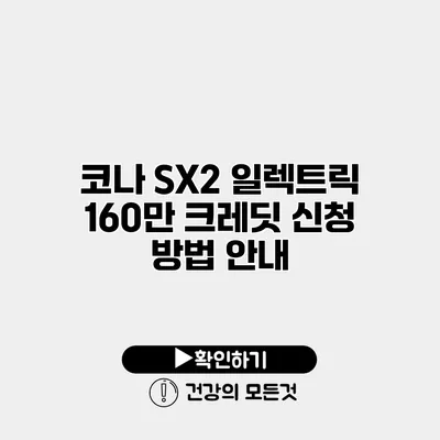 코나 SX2 일렉트릭 160만 크레딧 신청 방법 안내