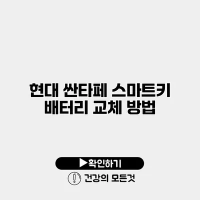 현대 싼타페 스마트키 배터리 교체 방법