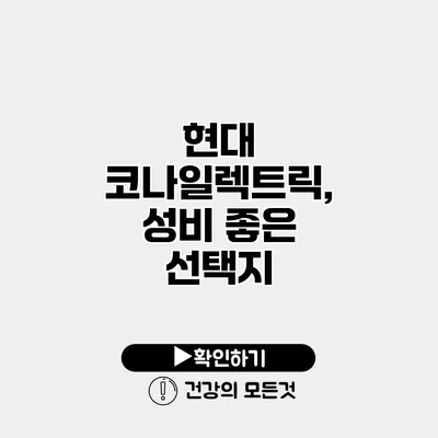 현대 코나일렉트릭, 성비 좋은 선택지