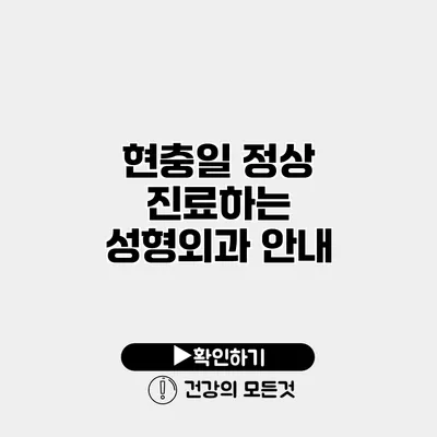 현충일 정상 진료하는 성형외과 안내